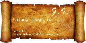 Falusy Izabella névjegykártya